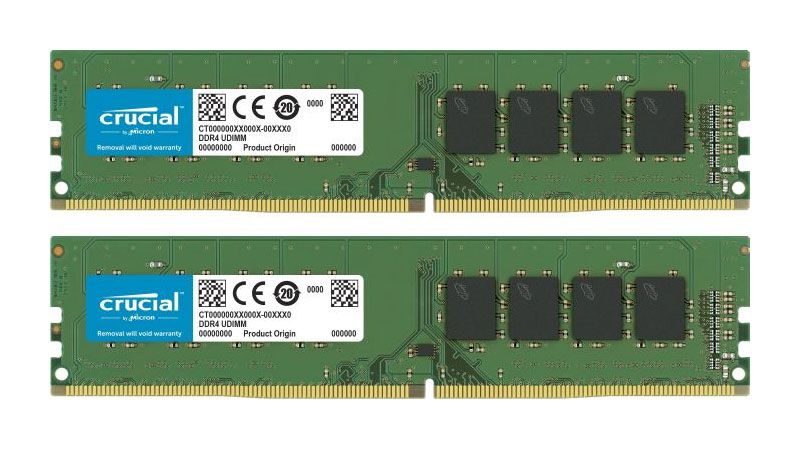 32GB Kit DDR4-RAM, 3200 MHz, Crucial 2 x 16GB, CT2K16G4DFRA32A, CL22