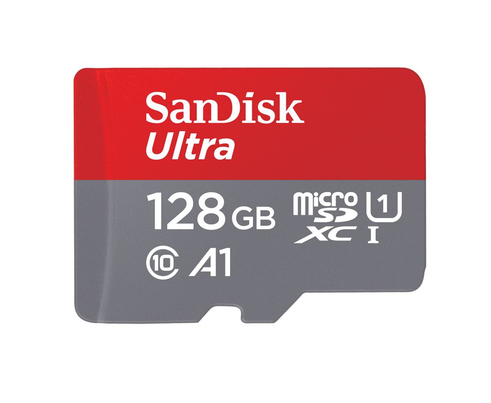 SanDisk Ultra microSDXC 128GB 140MB/s, UHS-I U1, A1,Class 10 incl. Adapter SD