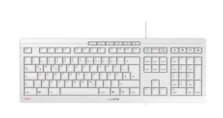 Cherry Stream Keyboard 2019 weiß-grau, USB, DE (JK-8500DE-2) Die beste STREAM aller Zeiten