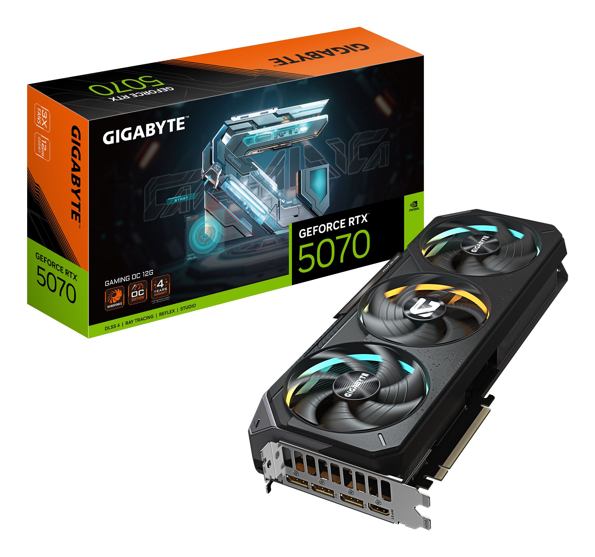 GIGABYTE GeForce RTX 5070 Gaming OC 12G, 12GB GDDR7, HDMI, 3x DP