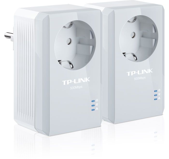 TP-Link AV600-Nano-Powerlineadapter-Starterkit TL-PA4010PKIT, mit Frontsteckdose