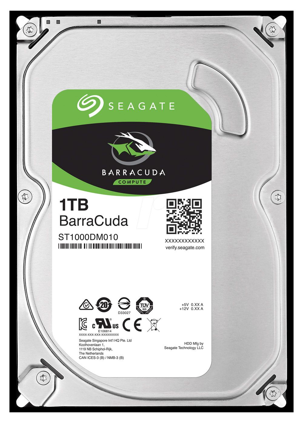 Seagate BarraCuda 1TB, SATA 6Gb/s (ST1000DM010) 7200 U/min, 64 MB Cache