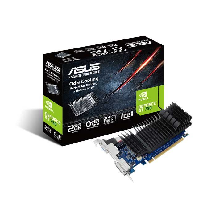 ASUS GeForce GT 730 Silent, GT730-SL-2GD5-BRK, 2GB GDDR5, VGA, DVI, HDMI (90YV06N2-M0NA00)