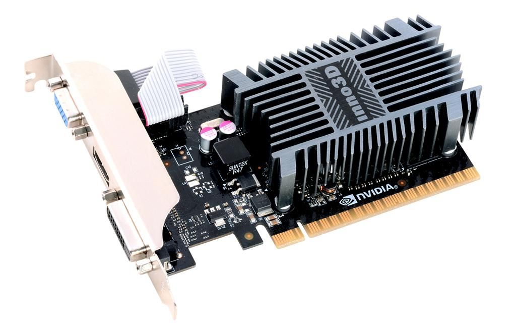 INNO3D GeForce GT 710, 2GB DDR3, PCIe 2.0 x16, DVI, HDMI, VGA, passiv gekühlt