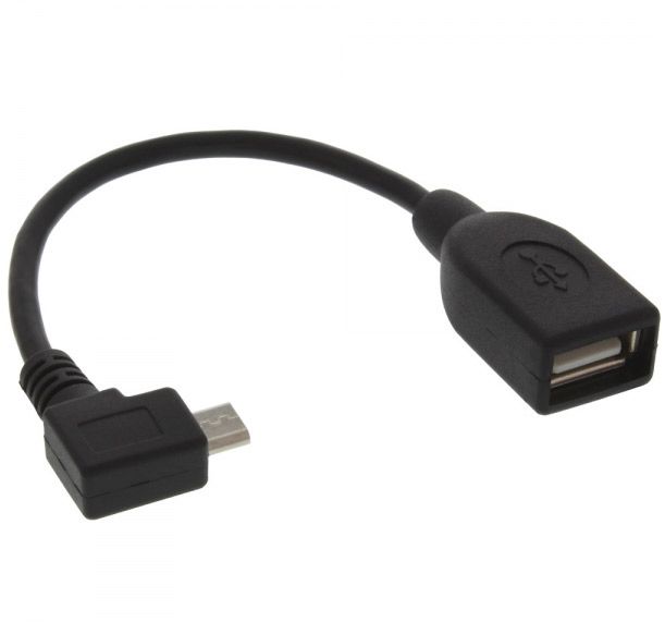 InLine Micro-USB OTG Adapterkabel, Micro-B Stecker gewinkelt an USB A Buchse, 0,15m