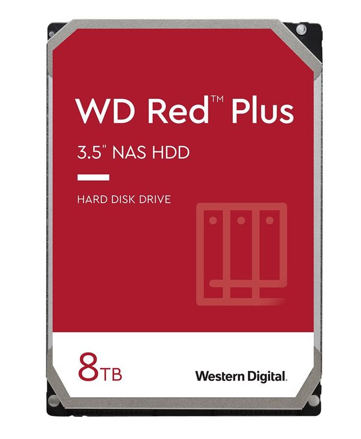 Western Digital Red Plus NAS WD80EFPX, 8 TB S-ATA3, 256 MB, 5640 U/min, 24/7, CMR