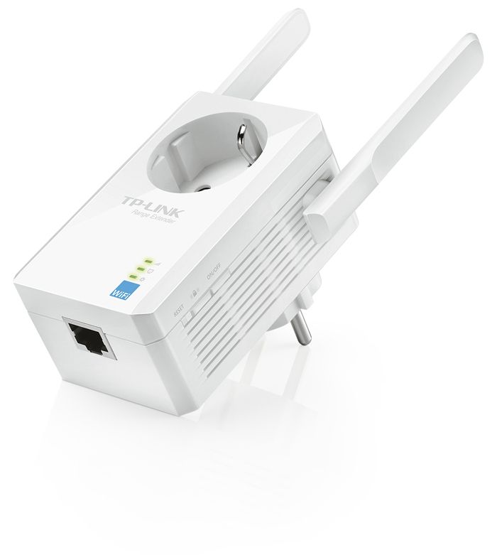 TP-Link Universeller 300Mbps-Wireless-N-Repeater TL-WA860RE mit Frontsteckdose und LAN-Port
