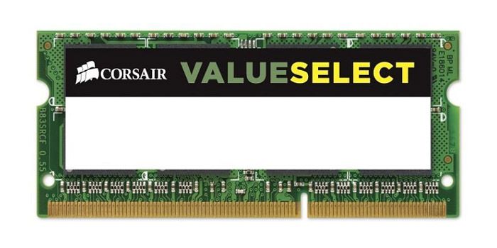SO-DIMM 4 GB DDR3L, Corsair ValueSelect CMSO4GX3M1C1600C11 1x 4GB, 1600 MHz, PC3L-12800S, 204 PIN, CL11, 1,35 Volt