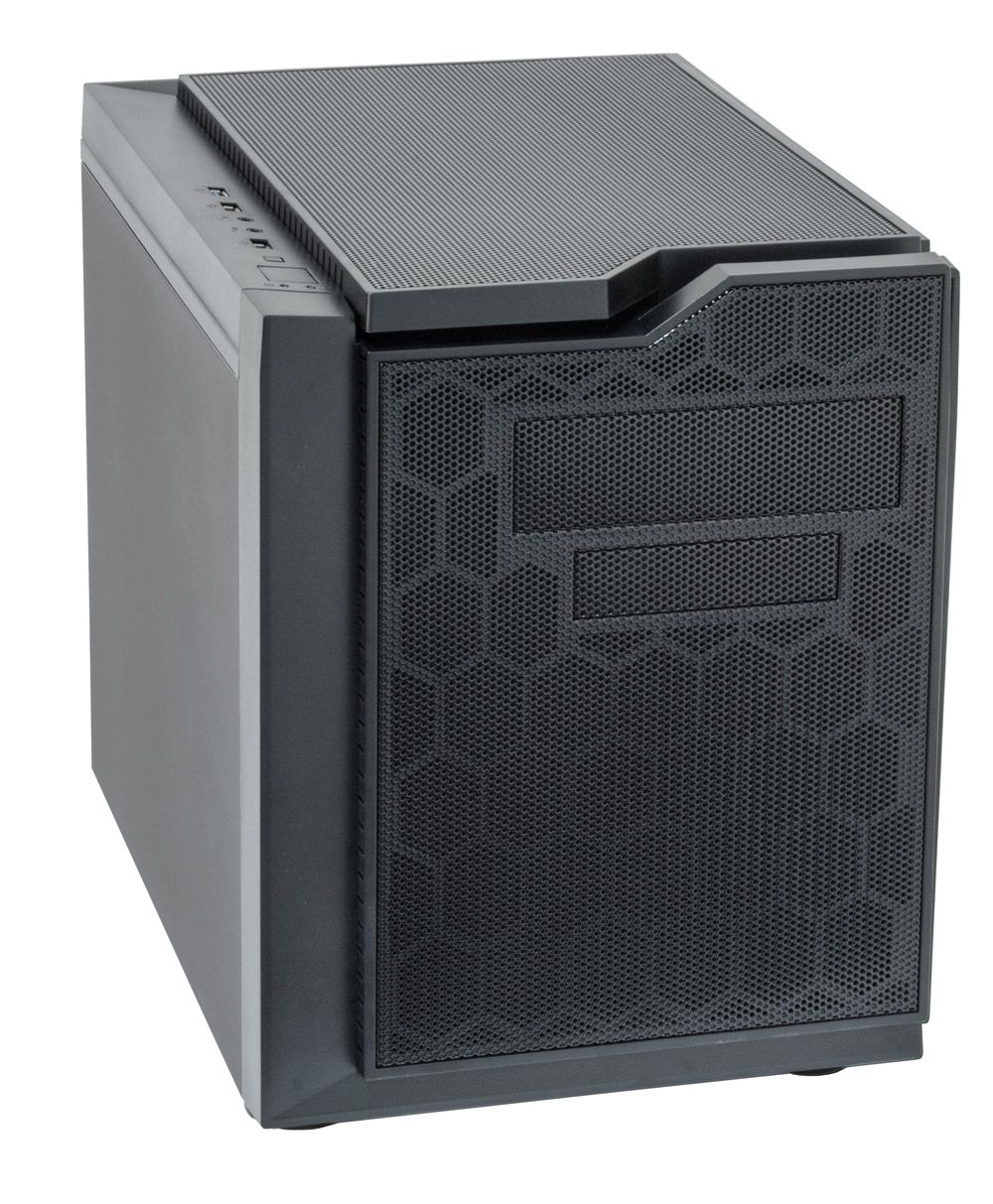 Chieftec Mini Tower Cube Gaming Serie CI-01B, schwarz µATX, ohne Netzteil, mit Front-USB 3.0, Audio