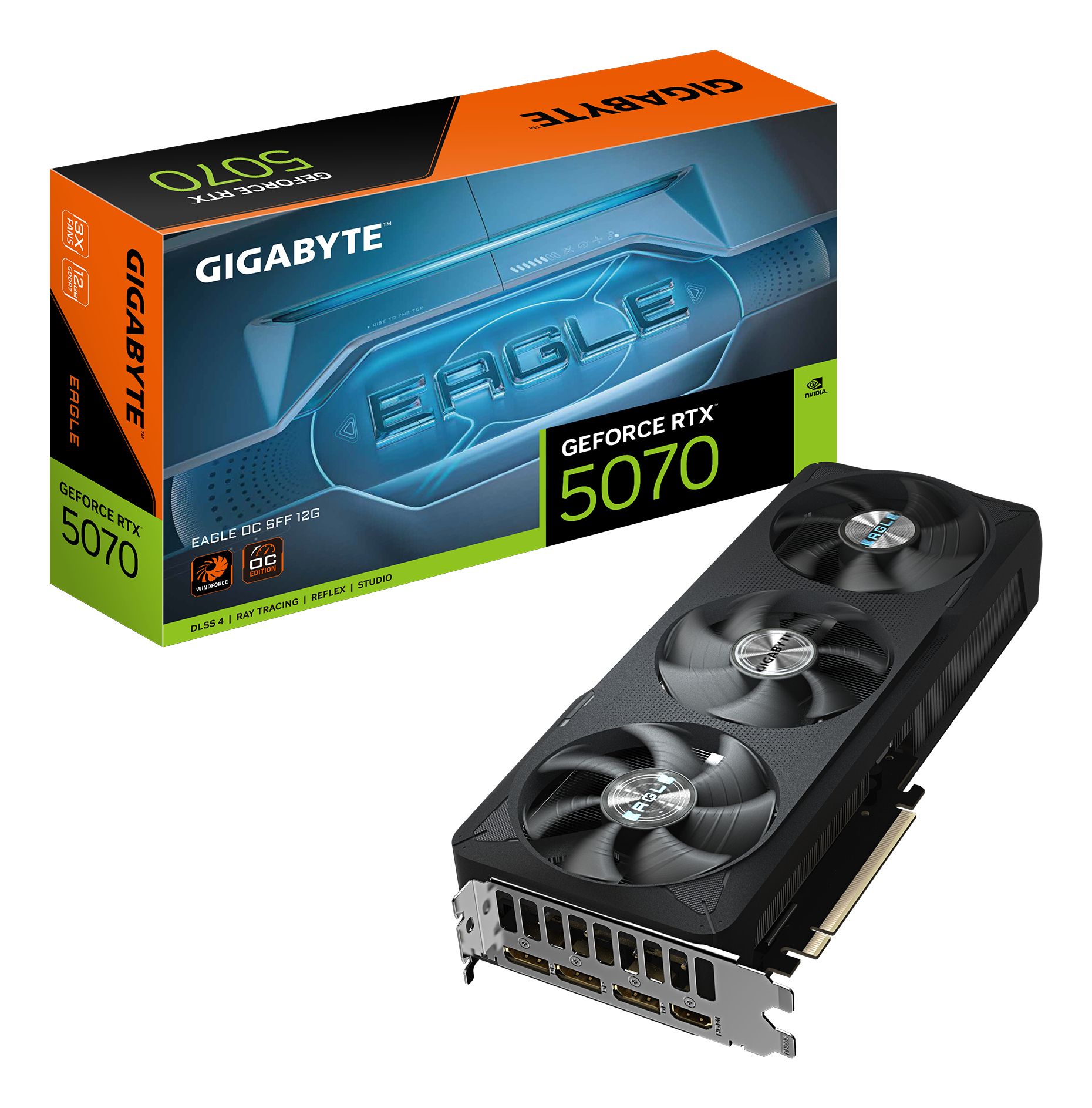 GIGABYTE GeForce RTX 5070 Eagle OC SFF 12G, 12GB GDDR7, HDMI, 3x DP