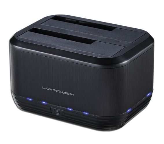 LC-Power LC-DOCK-U3-III Dockingstation, USB-B 3.0 2,5" und 3,5" SATA HDD/SSD, Klon-Funktion, Ein/Aus-Schalter