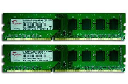 8 GB Kit DDR3-RAM, 1333 MHz, PC3-10666, G.Skill 2 x 4096 MB