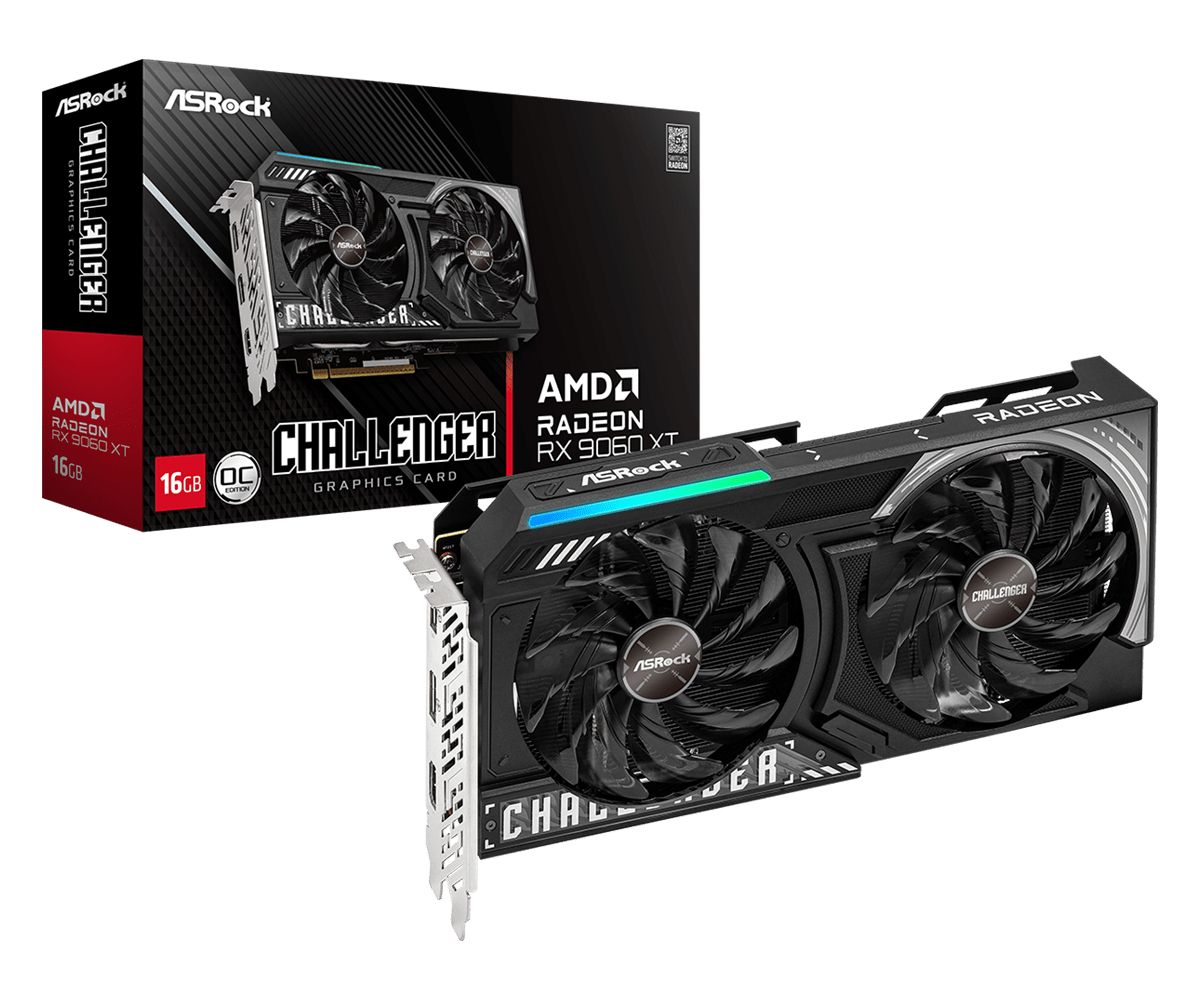 ASRock Radeon RX 9060 XT Challenger 16GB OC, 16GB GDDR6, HDMI, 2x DP