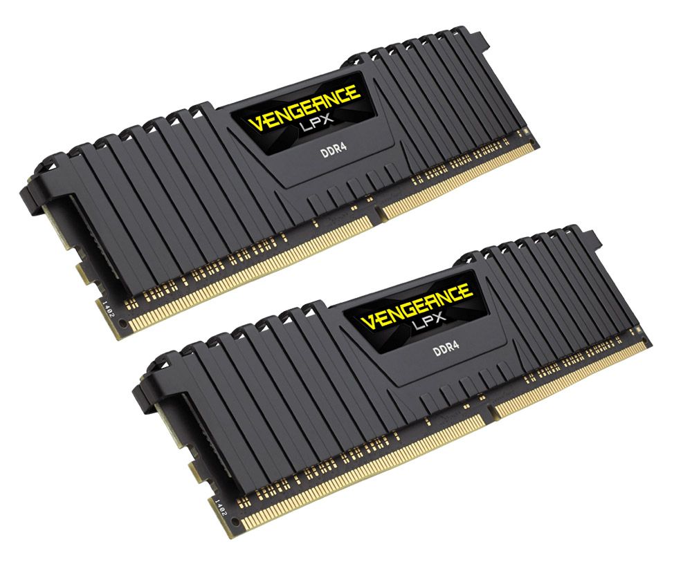 16GB Kit DDR4-RAM, 3000 MHz, Corsair Vengeance LPX schwarz 2 x 8GB, CMK16GX4M2B3000C15, CL15, XMP 2.0