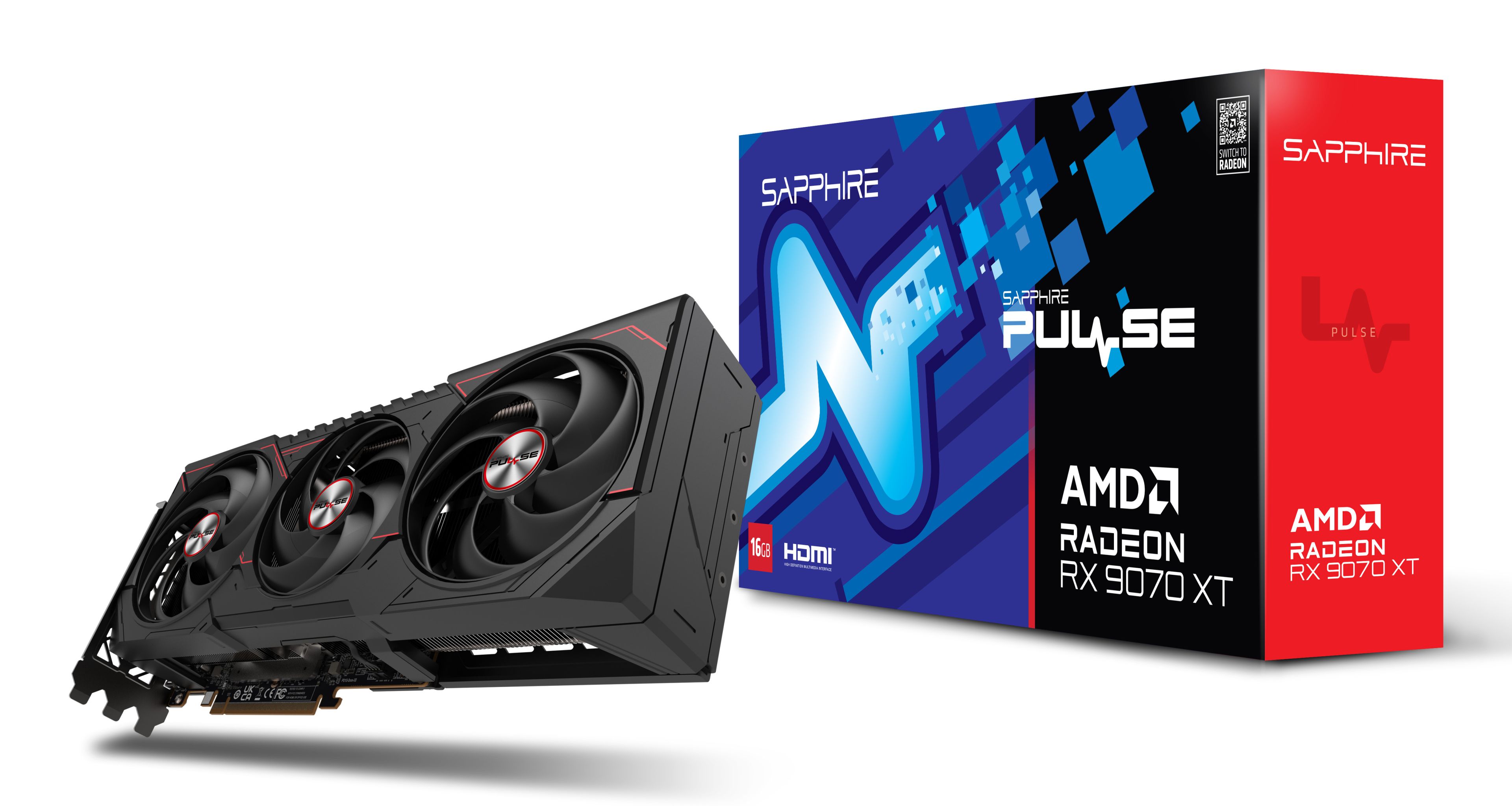 Sapphire Pulse Radeon RX 9070 XT, 16GB GDDR6, 2x HDMI, 2x DP, lite retail