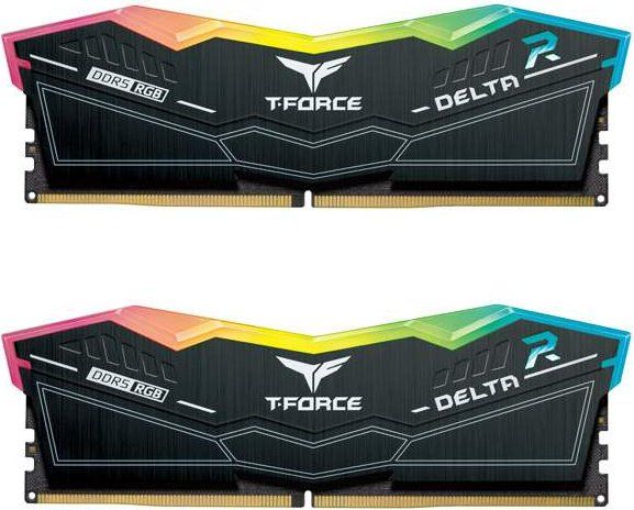 32GB Kit DDR5-6400, TeamGroup T-Force DELTA RGB schwarz 2 x 16GB, CL40-40-40-84, on-die ECC