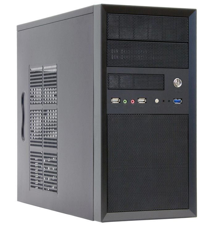 Chieftec Mini Tower Mesh Serie CT-01B, schwarz µATX, mit 350 Watt Netzteil ATX 2.3
