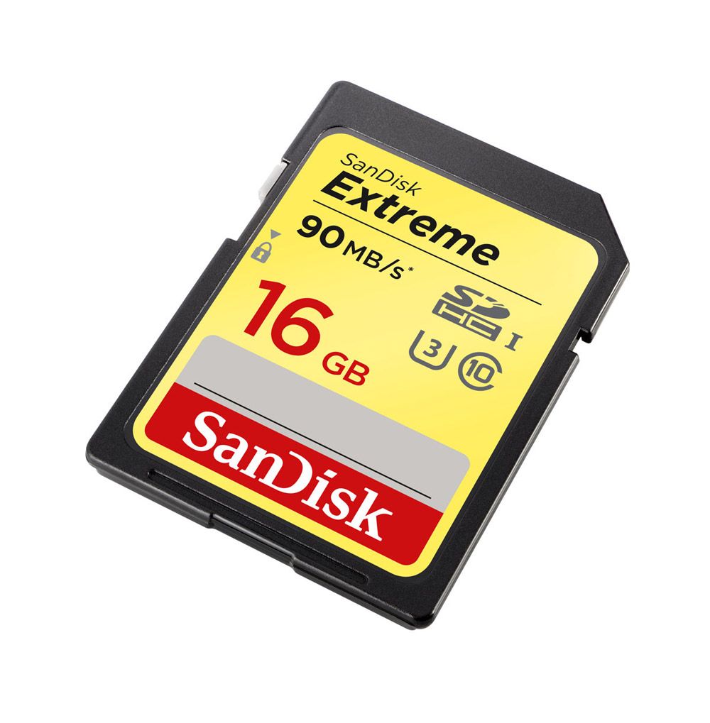 SanDisk Extreme HD Video SDHC 16GB 90MB/s, UHS-I U3, Class10 (SDSDXNE-016G-GNCIN), bis zu 90/40 MB/s (lesen/schreiben)