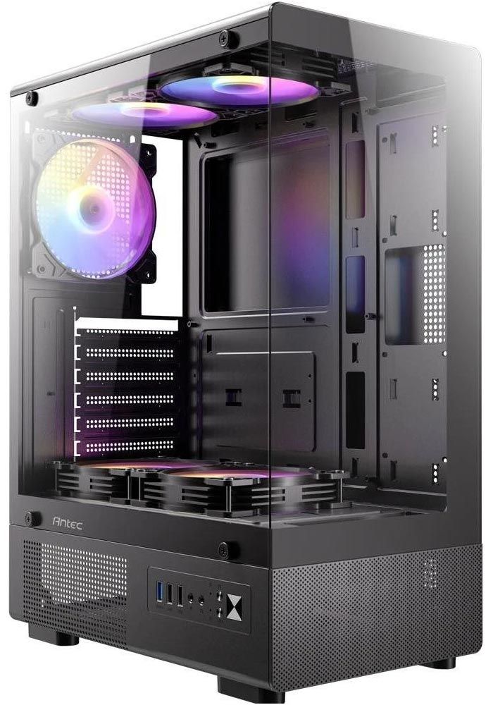 Antec VCX300 ARGB, schwarz, Glasfenster