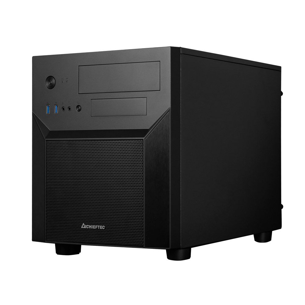 Chieftec Mini Tower Cube Mesh Serie CI-02B, schwarz µATX, ohne Netzteil, mit Front-USB 3.0, Audio