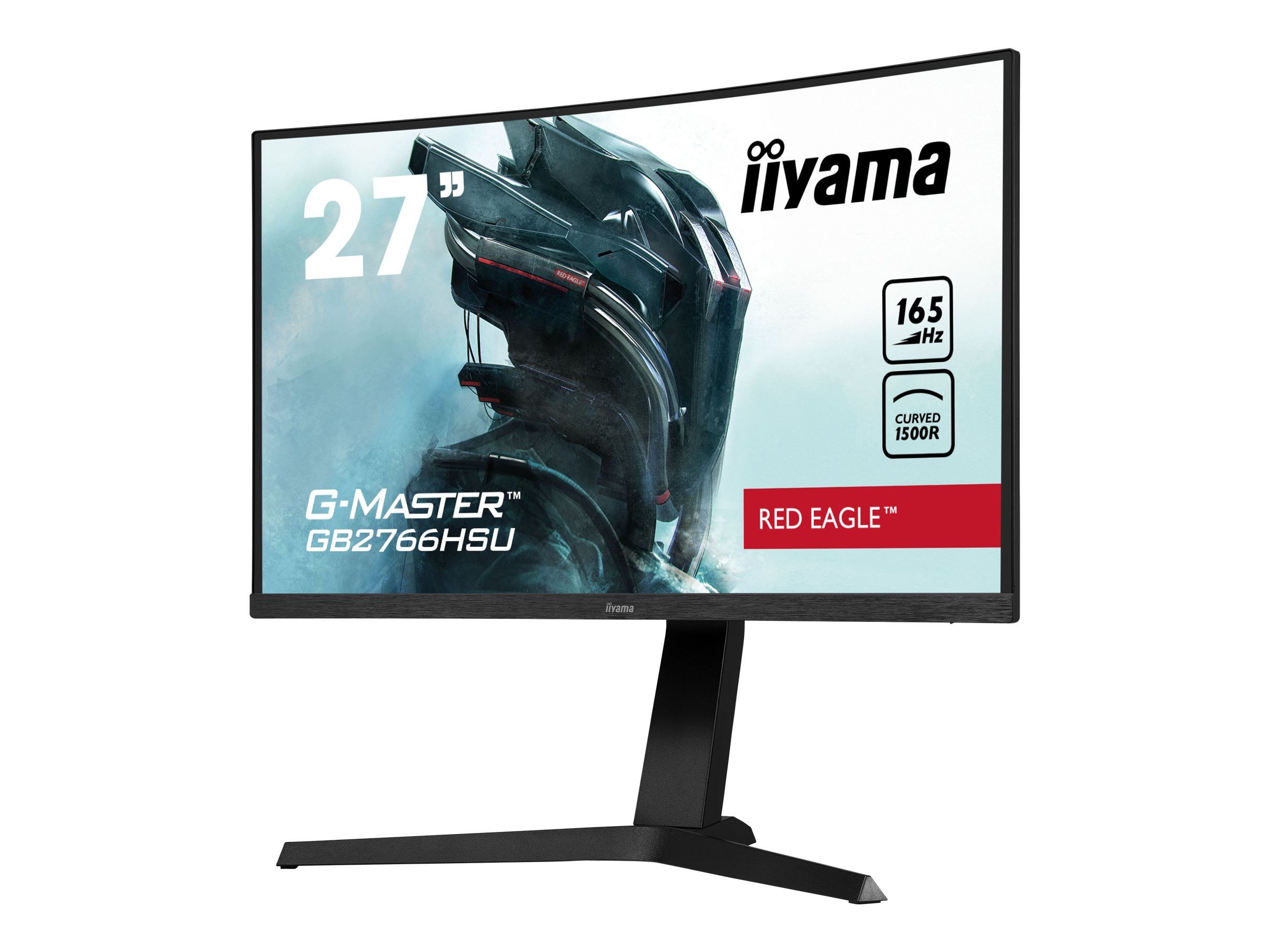 68,6cm 27" iiyama G-Master GB2766HSU-B1 Red Eagle, curved 1 ms, 80 Mio :1, 250 cd/m², Speaker, 2xHDMI, DP, 165 Hz, VA