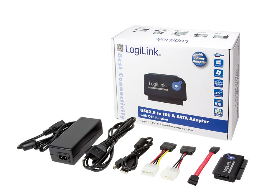 LogiLink IDE/SATA auf USB 2.0 Adapter inkl. Netzteil