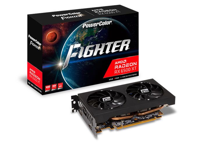 PowerColor Radeon RX 6500 XT Fighter, 4GB GDDR6, HDMI, DP (AXRX 6500 XT 4GBD6-DH/OC)