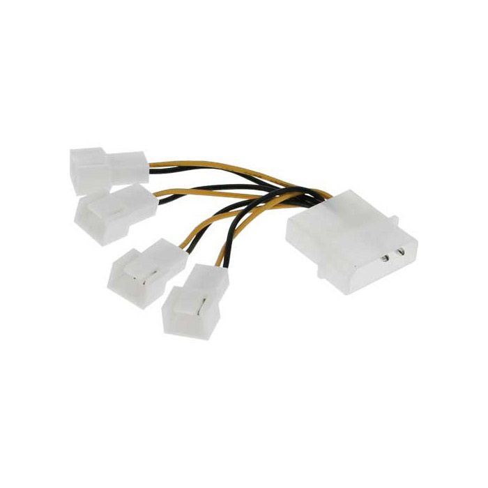 InLine Lüfter Adapterkabel, 4x Lüfter 3pol. Molex an 5,25"