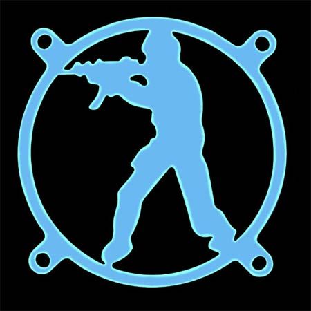 Sharkoon Fluoreszierende Lüftergitter blau "CS", 80 mm