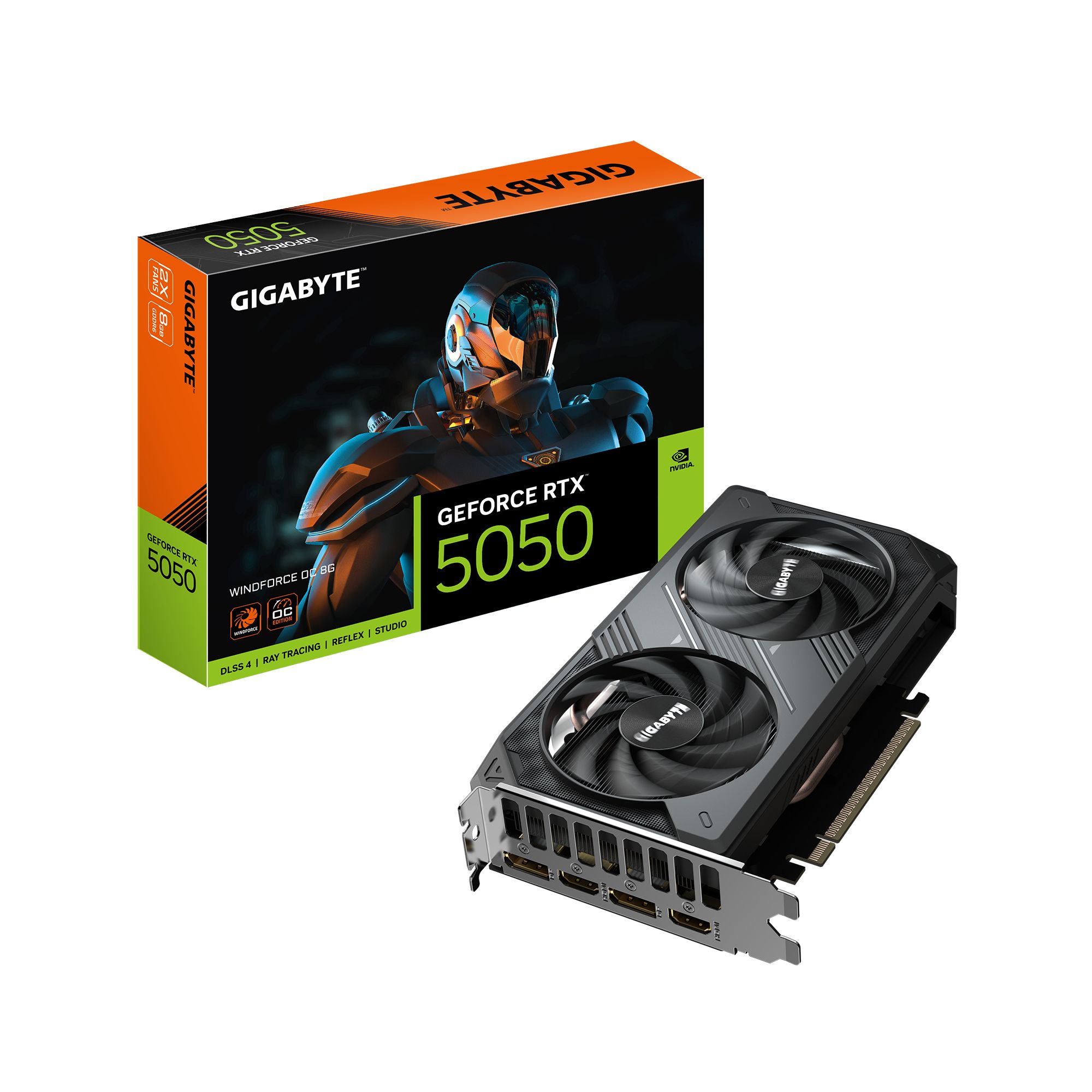 GIGABYTE GeForce RTX 5050 Windforce OC 8G, 8GB GDDR6, 2x HDMI, 2x DP