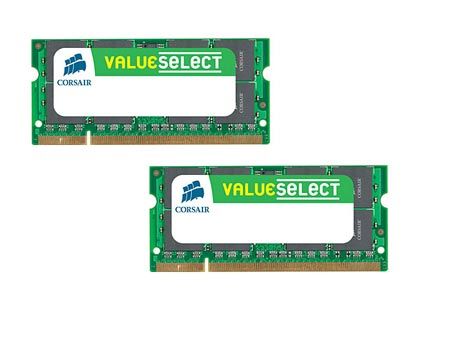 SO-DIMM 4 GB Kit DDR3, Corsair Value RAM CMSO4GX3M2A1333C9 2 x 2 GB 1333 MHz, PC3-10666, 204 PIN für Notebooks