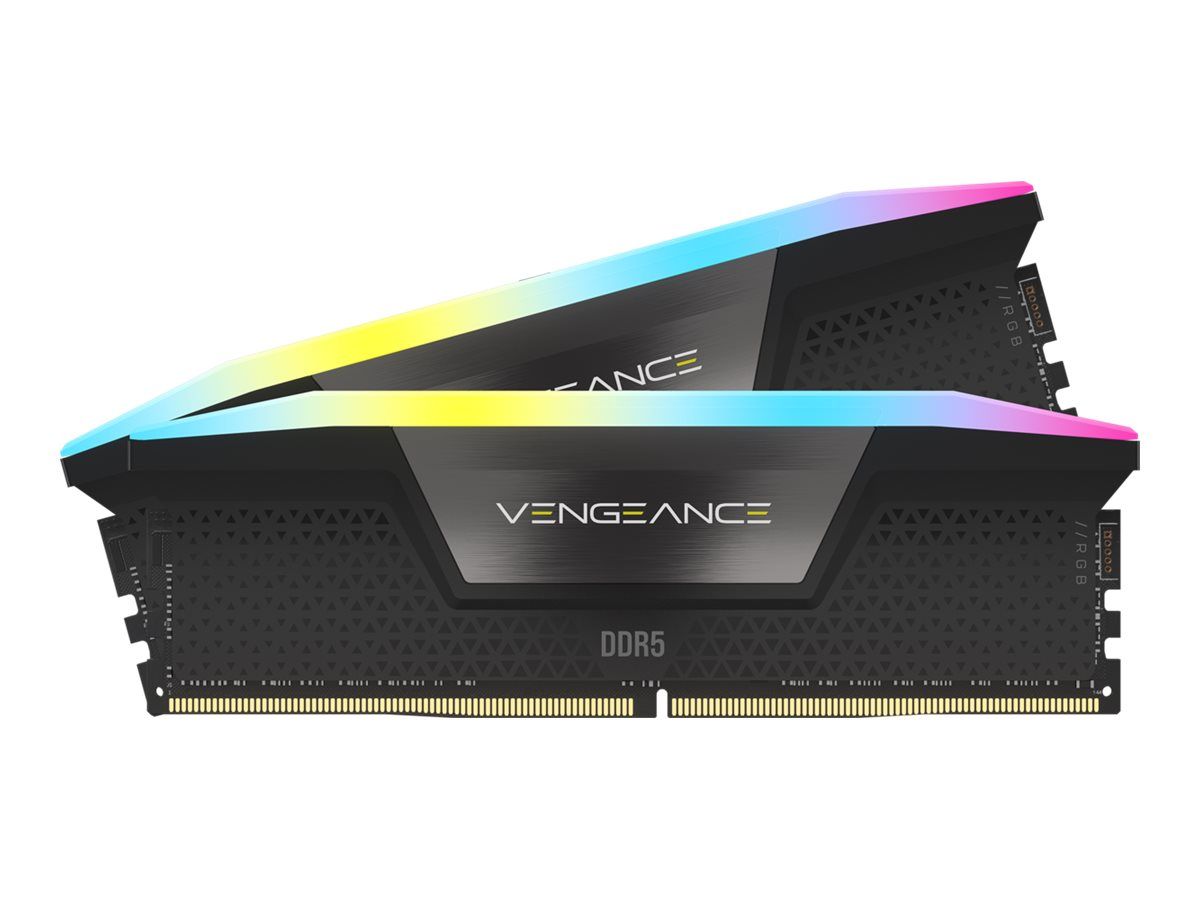 32GB Kit DDR5-7200, Corsair Vengeance RGB schwarz 2 x 16GB, CL34-44-44-96, on-die ECC