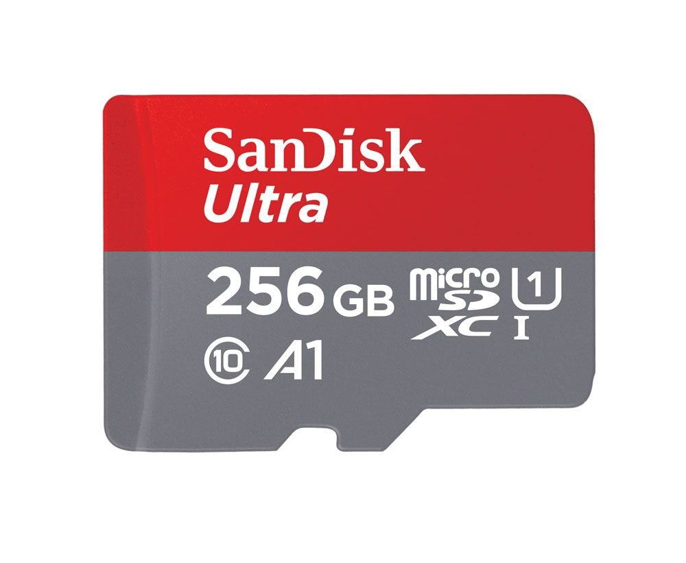 SanDisk Ultra microSDXC 256GB 100MB/s, UHS-I U1, A1,Class 10 incl. Adapter SD