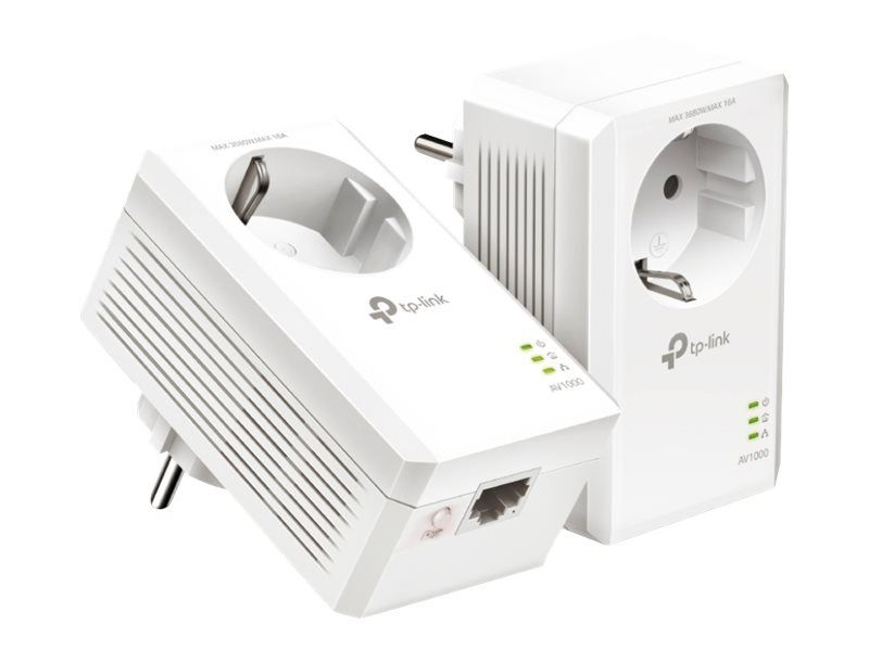 TP-Link AV1000-Gigabit-Powerline-Adapter KIT mit Steckdose Standard Homeplug AV2
