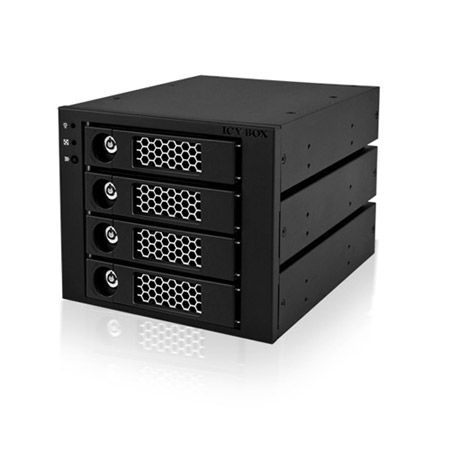 RaidSonic Icy Box IB-554SSK, schwarz S-ATA, S-ATA2, SAS, 4 x HDD, 3 x 13,3cm