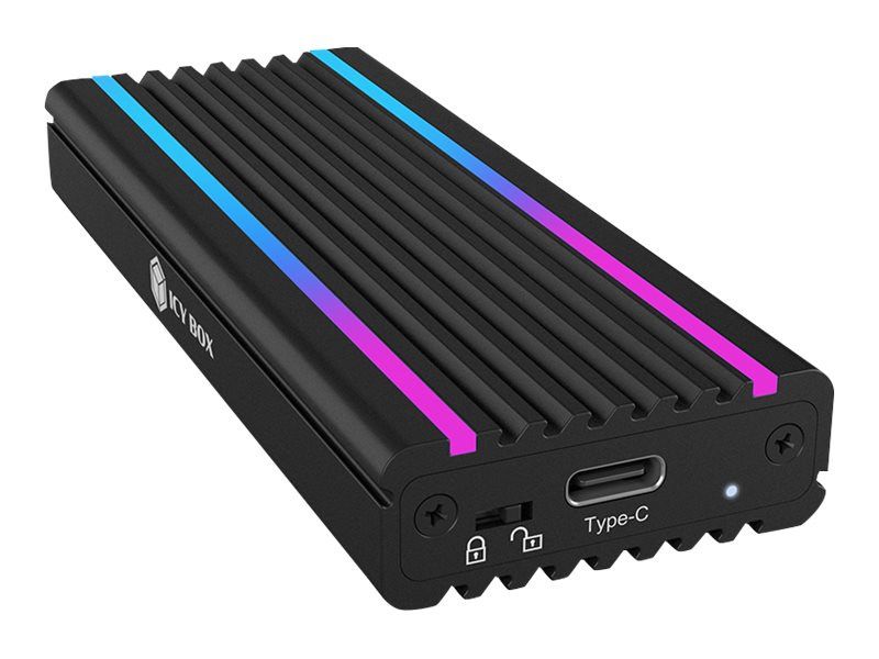 RaidSonic Icy Box IB-1824ML-C31, USB-C 3.1, USB-A M.2 (PCIe 3.0 x2, NVMe), RGB-Beleuchtung