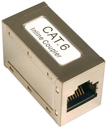 Modularadapter RJ45-Bu/RJ45-Bu, 1:1 belegt, Cat. 6, geschirmt