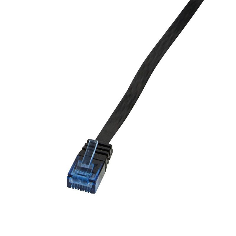 LogiLink® Patchkabel Flach Kat.6 U/UTP SlimLine schwarz 10m ungeschirmt
