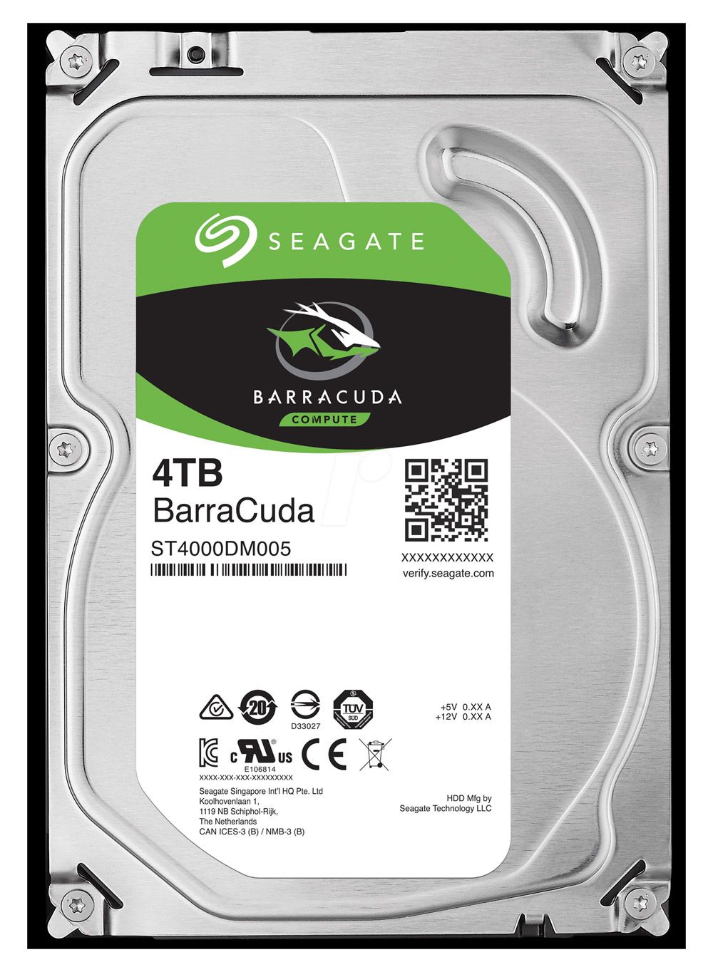 Seagate BarraCuda 4TB, SATA 6Gb/s (ST4000DM004) 5400 U/min, 256 MB Cache