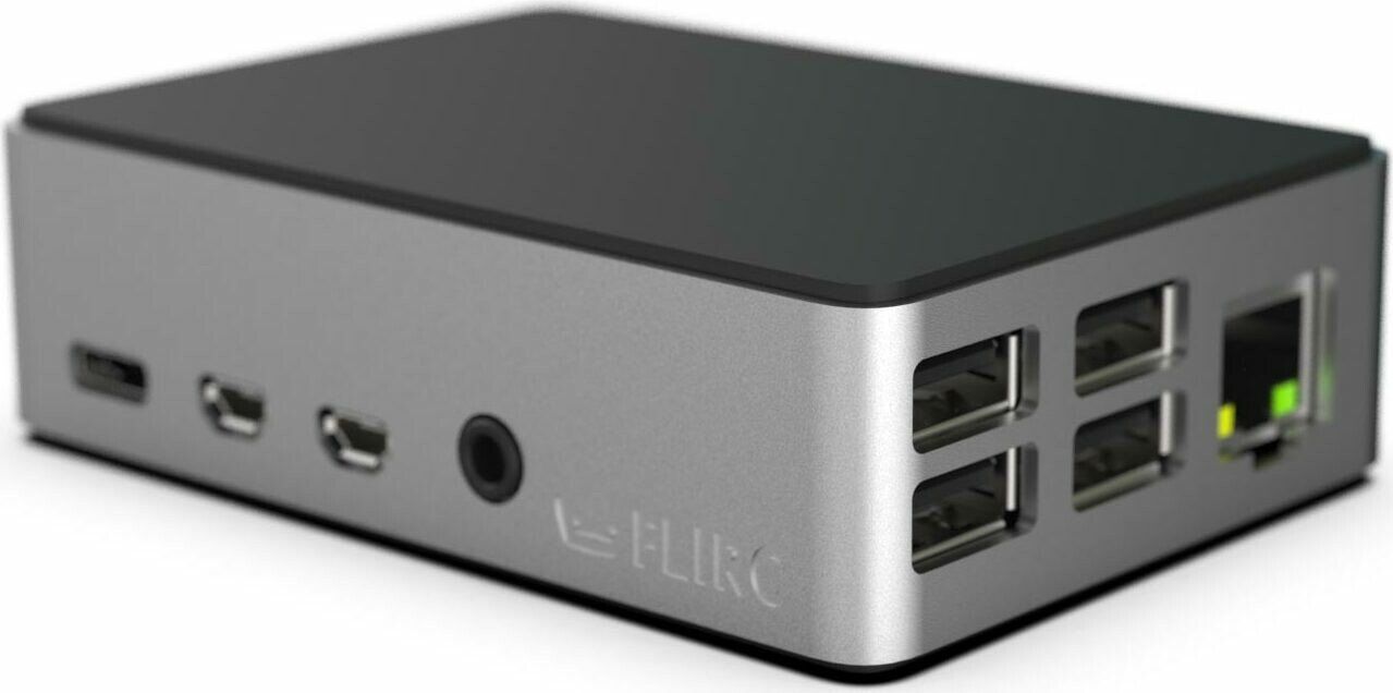 FLIRC Case - Aluminium Gehäuse für Raspberry Pi 4 silber/schwarz
