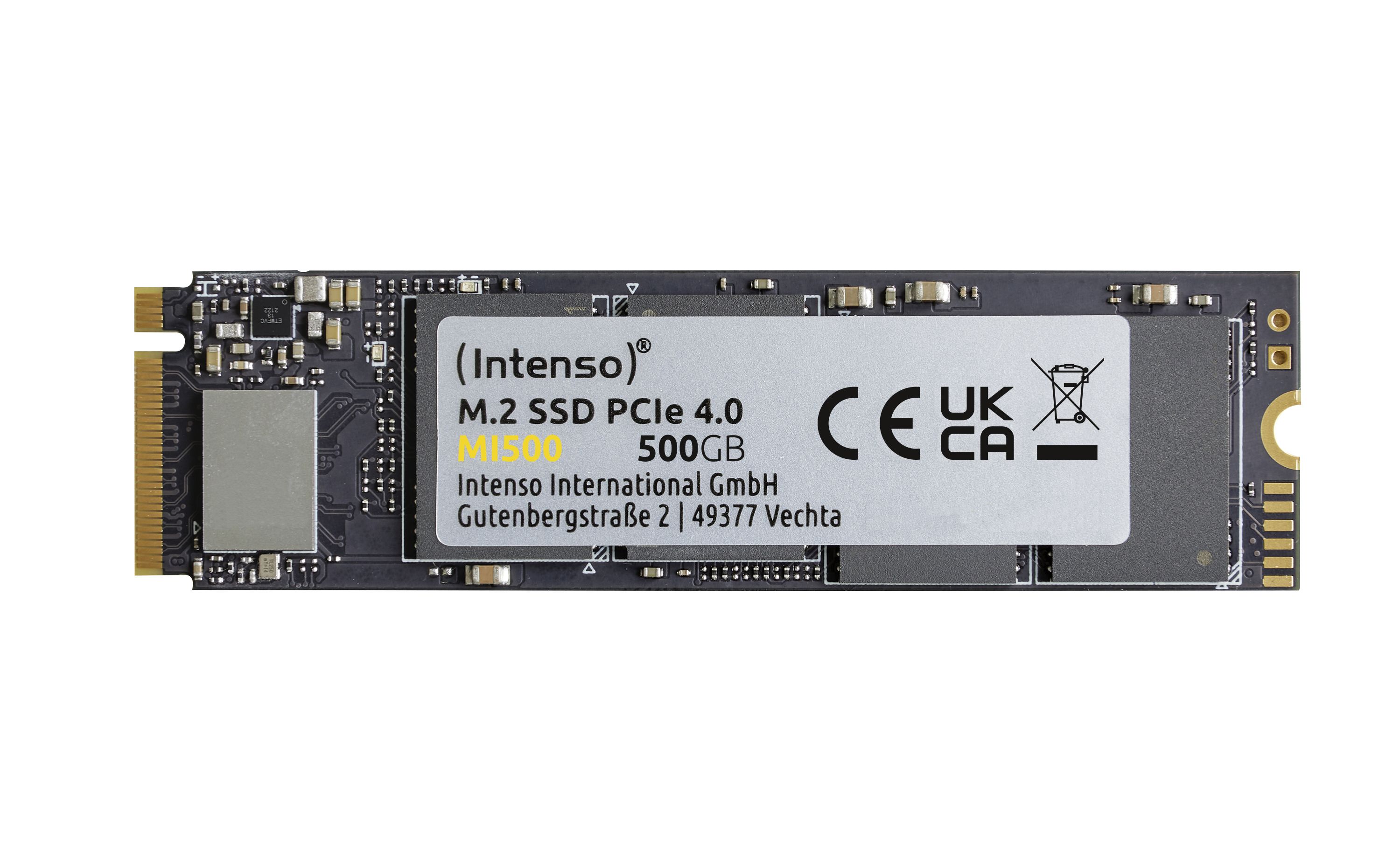 Intenso MI500 SSD 500GB, M.2 (3836450) M.2/M-Key (PCIe 4.0 x4), M.2 2280