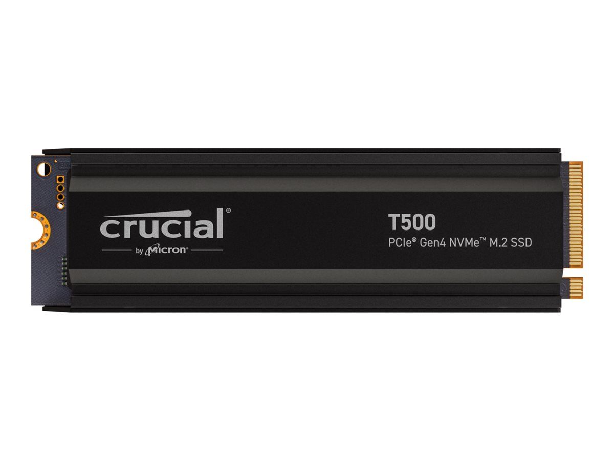 Crucial T500 SSD 1TB, M.2 2280/M-Key/PCIe 4.0 x4, Kühlkörper