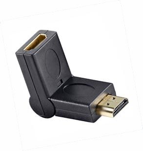 Kabel Adapter HDMI-Buchse - HDMI-Stecker Goldkontakte, frei abwinkelbar