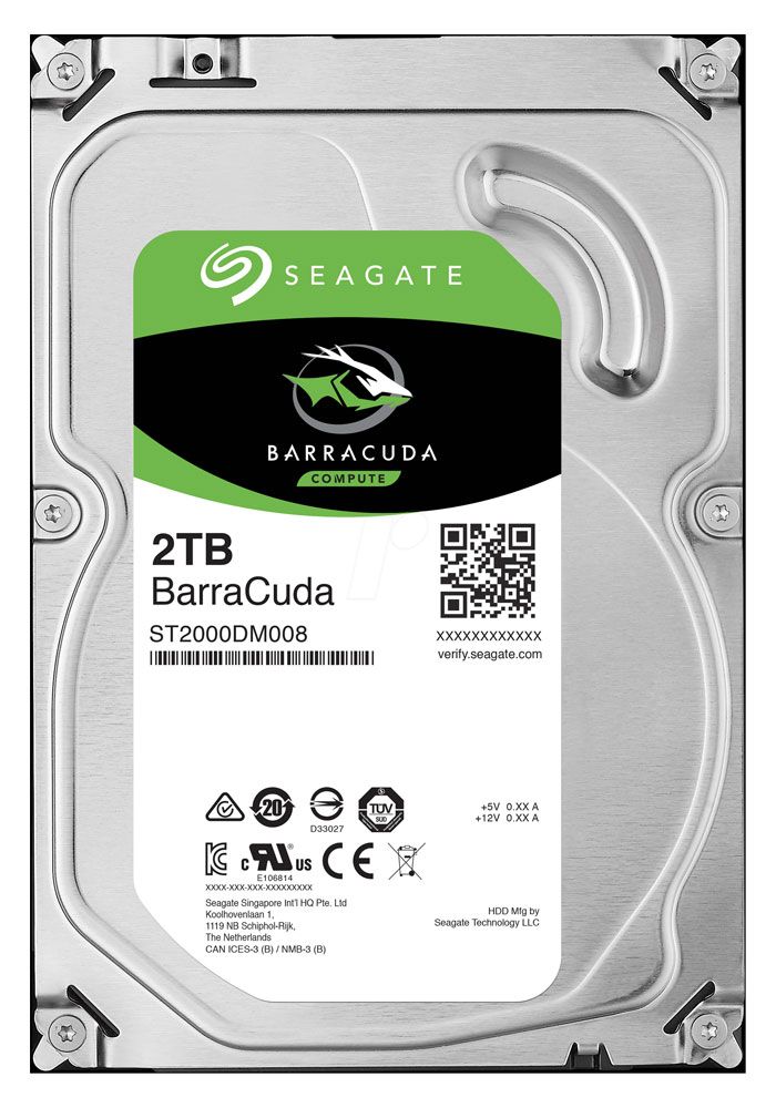 Seagate BarraCuda 2TB, SATA 6Gb/s (ST2000DM008) 7200 U/min, 256 MB Cache
