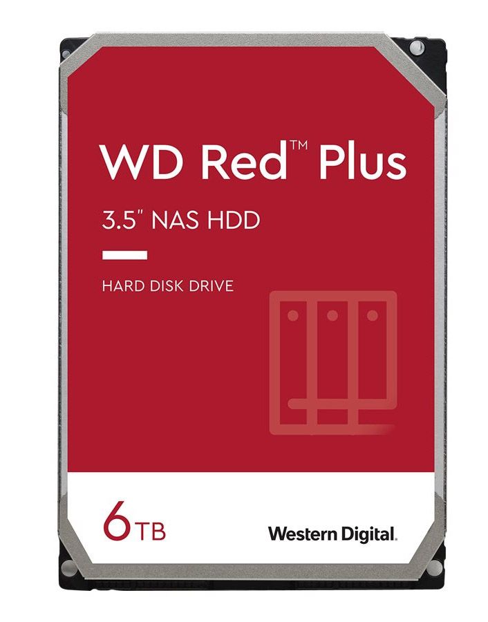 Western Digital Red Plus NAS WD60EFPX, 6 TB S-ATA3, 5400 U/min, 256 MB, 24/7, CMR
