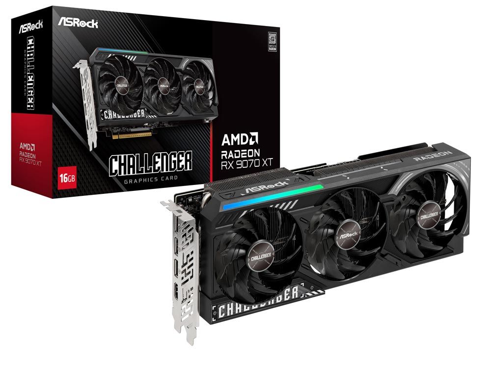 ASRock Radeon RX 9070 XT Challenger 16GB, 16GB GDDR6, HDMI, 3x DP