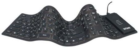 Flexible Tastatur, USB und PS/2, anthrazit Flexible staub- und wasserdichte Tastatur