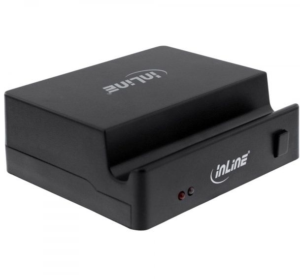 InLine® OTG Stand, Dockingstation mit Card Reader und USB- Hub, schwarz