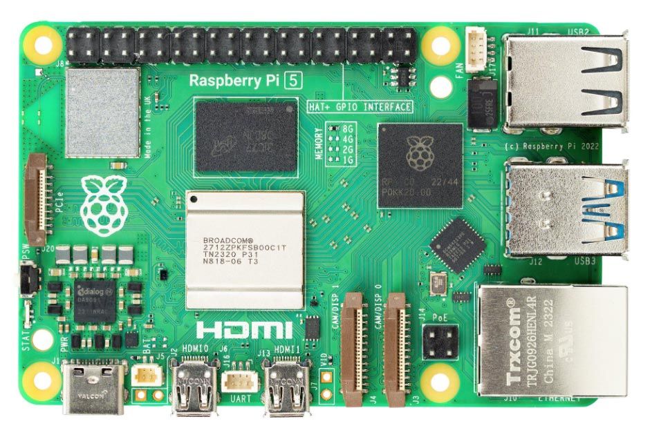 Raspberry Pi 5 Modell B, 4x 2,4 GHz, 16 GB DDR4 WLAN 802.11b/g/n/ac, Bluetooth 5.0, BLE+