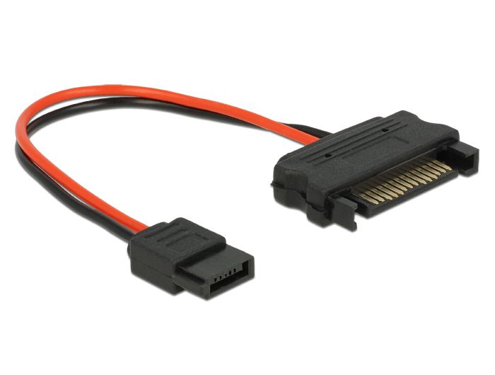 DeLOCK 15-Pin SATA Strom auf 6-Pin Slim SATA Strom, 10cm zum Anschluss von Slim SATA Laufwerken an SATA Controller